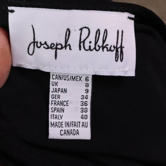 Joseph Ribkoff | Black Tunic Top 6 Cold Shoulder Embroidered Ruffle Hem - Picture 6 of 7
